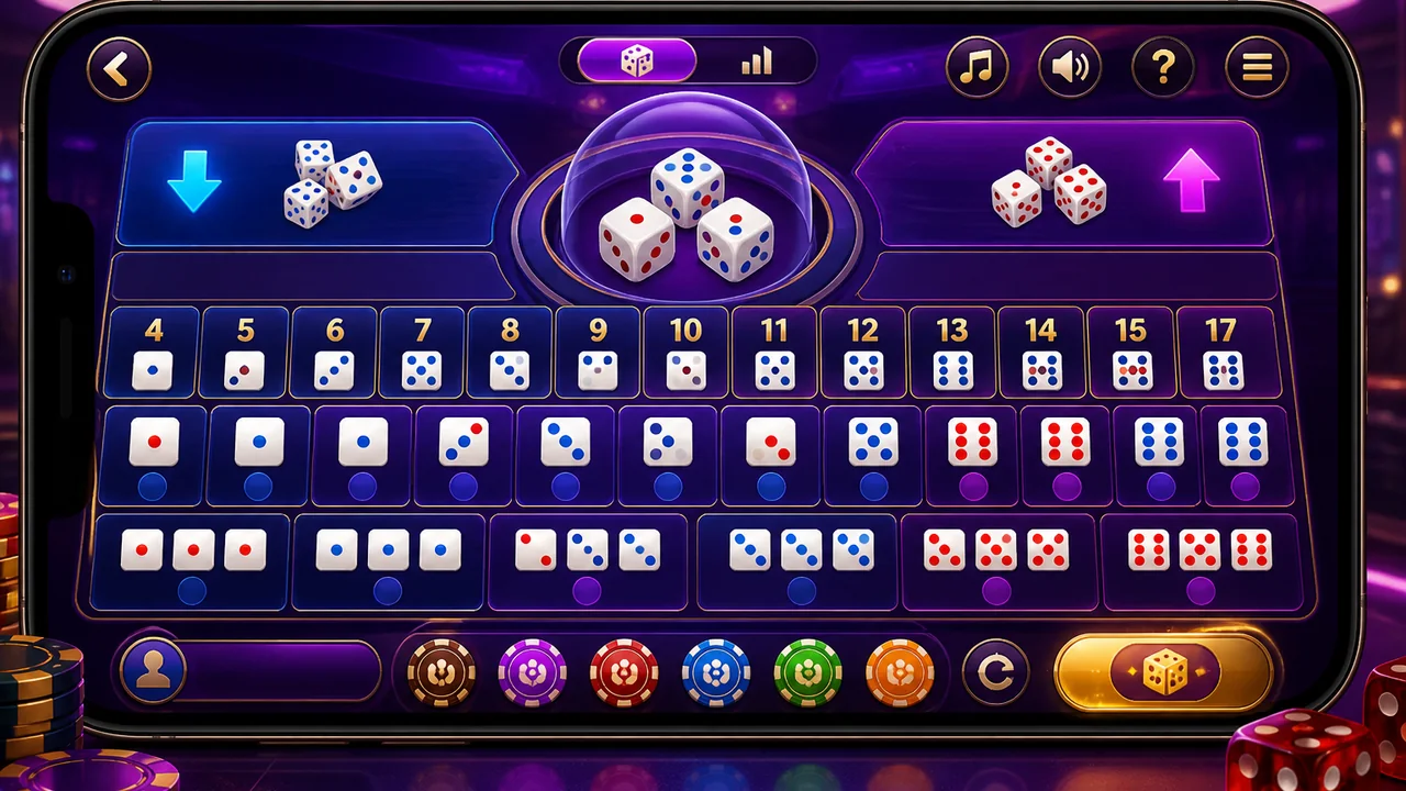 Đọc nhanh luật các cửa cược sic bo 33win trên điện thoại: bảng phân biệt dễ hiểu